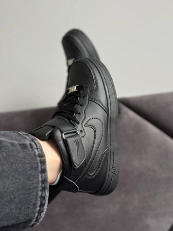 Кросівки Nike Air Force High Black | Шкіряні кросівки FH010104-ТА фото