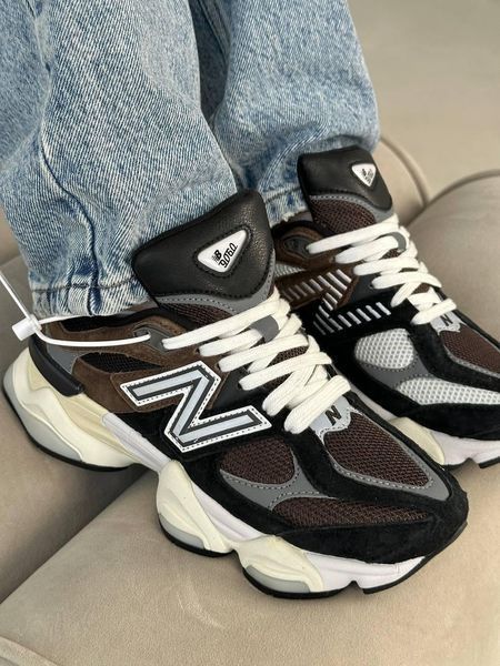 Кросівки New Balance 9060 Dark Brown | Замшеві кросівки S1266 фото