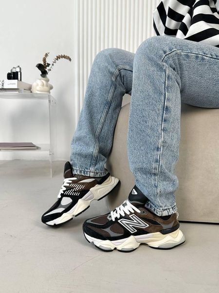 Кросівки New Balance 9060 Dark Brown | Замшеві кросівки S1266 фото