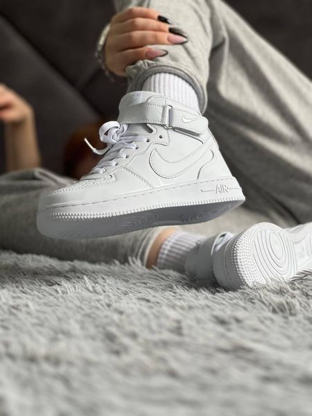 Кросівки Nike Air Force High White | Шкіряні кросівки FH011104-ТА фото