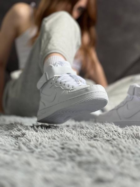 Кросівки Nike Air Force High White | Шкіряні кросівки FH011104-ТА фото