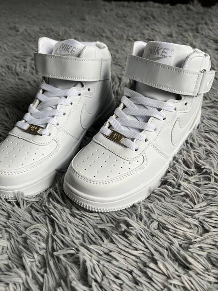 Кросівки Nike Air Force High White | Шкіряні кросівки FH011104-ТА фото