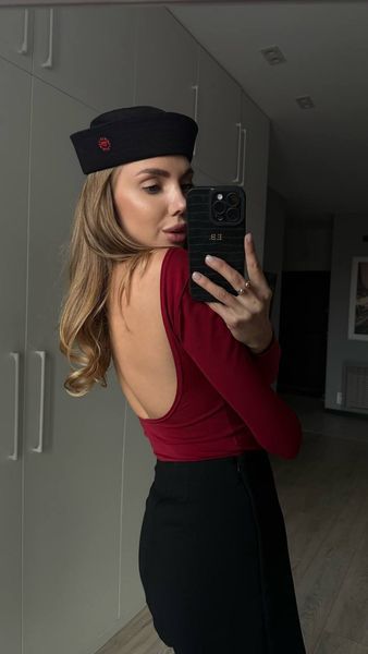 Боді з відкритою спинкою бордо | М'яка натуральна бавовна Body фото