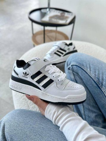 Кросівки Adidas Forum White Black | Жіночі кросівки S1382 фото