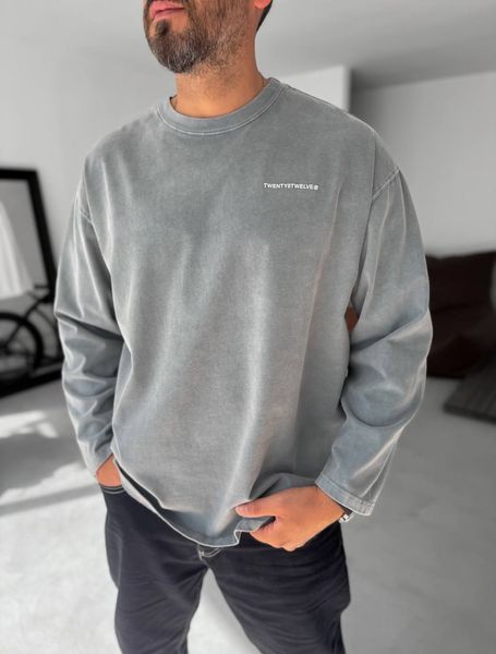 Чоловічий лонгслів Oversize Acid Wash TT2466 фото