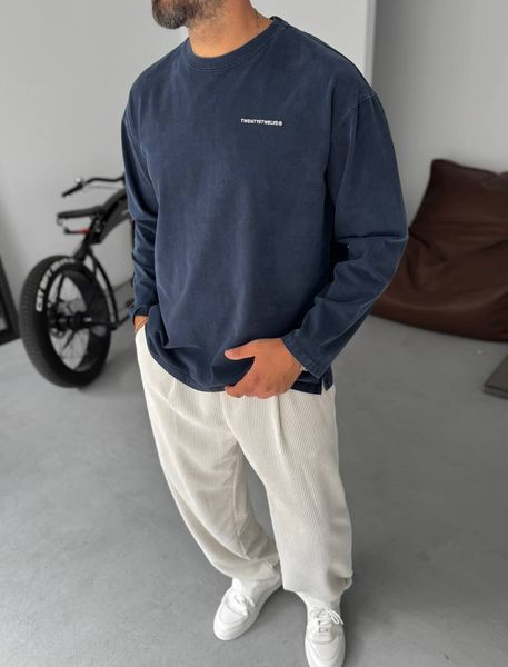 Чоловічий лонгслів Oversize Acid Wash TT2466 фото