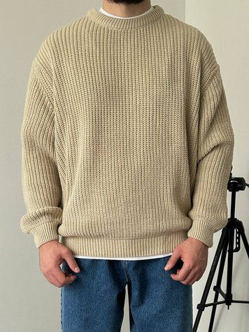 Вʼязаний оверсайз светр Cropped Fit LA153 фото