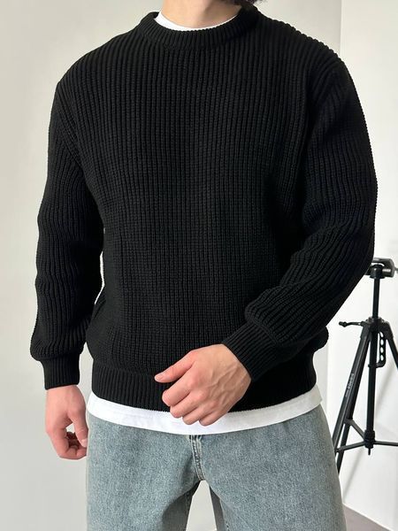 Вʼязаний оверсайз светр Cropped Fit LA153 фото