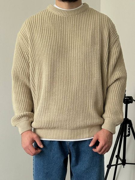 Вʼязаний оверсайз светр Cropped Fit LA153 фото