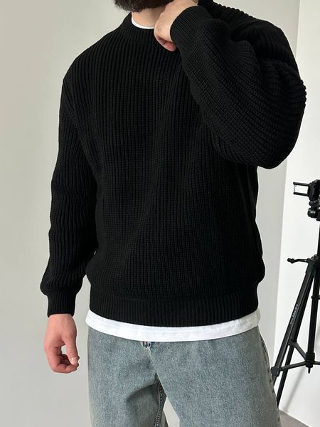 Вʼязаний оверсайз светр Cropped Fit LA153 фото
