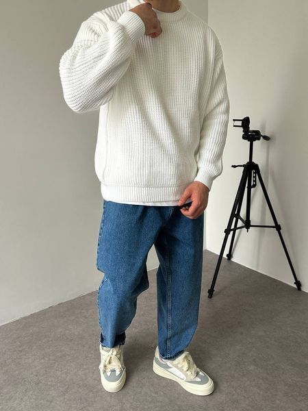 Вʼязаний оверсайз светр Cropped Fit LA153 фото