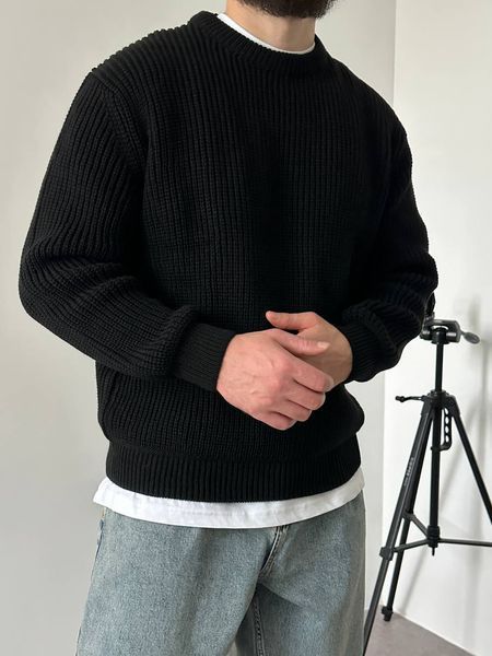 Вʼязаний оверсайз светр Cropped Fit LA153 фото