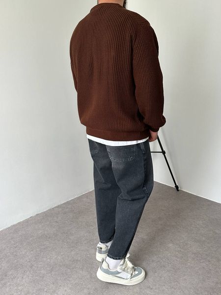 Вʼязаний оверсайз светр Cropped Fit LA153 фото