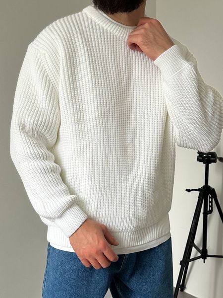 Вʼязаний оверсайз светр Cropped Fit LA153 фото