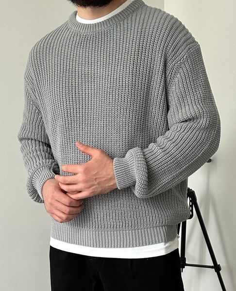 Вʼязаний оверсайз светр Cropped Fit LA153 фото