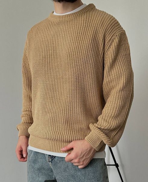 Вʼязаний оверсайз светр Cropped Fit LA153 фото