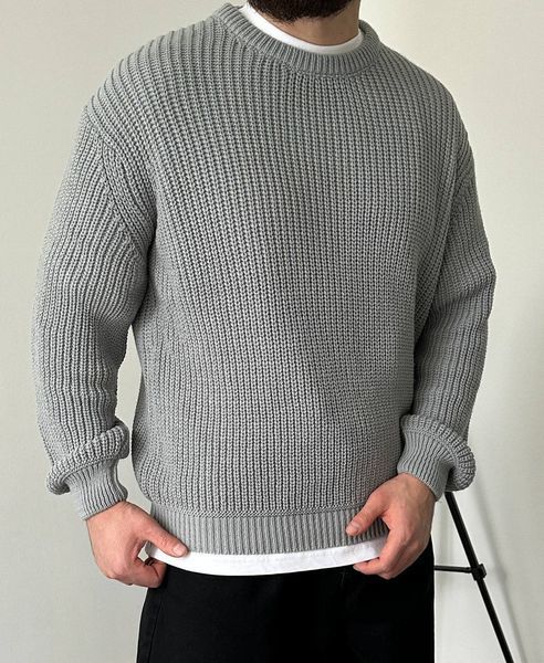 Вʼязаний оверсайз светр Cropped Fit LA153 фото