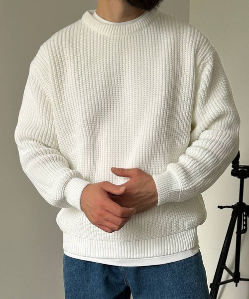 Вʼязаний оверсайз светр Cropped Fit LA153 фото