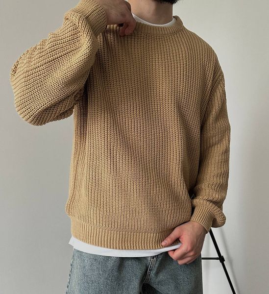 Вʼязаний оверсайз светр Cropped Fit LA153 фото